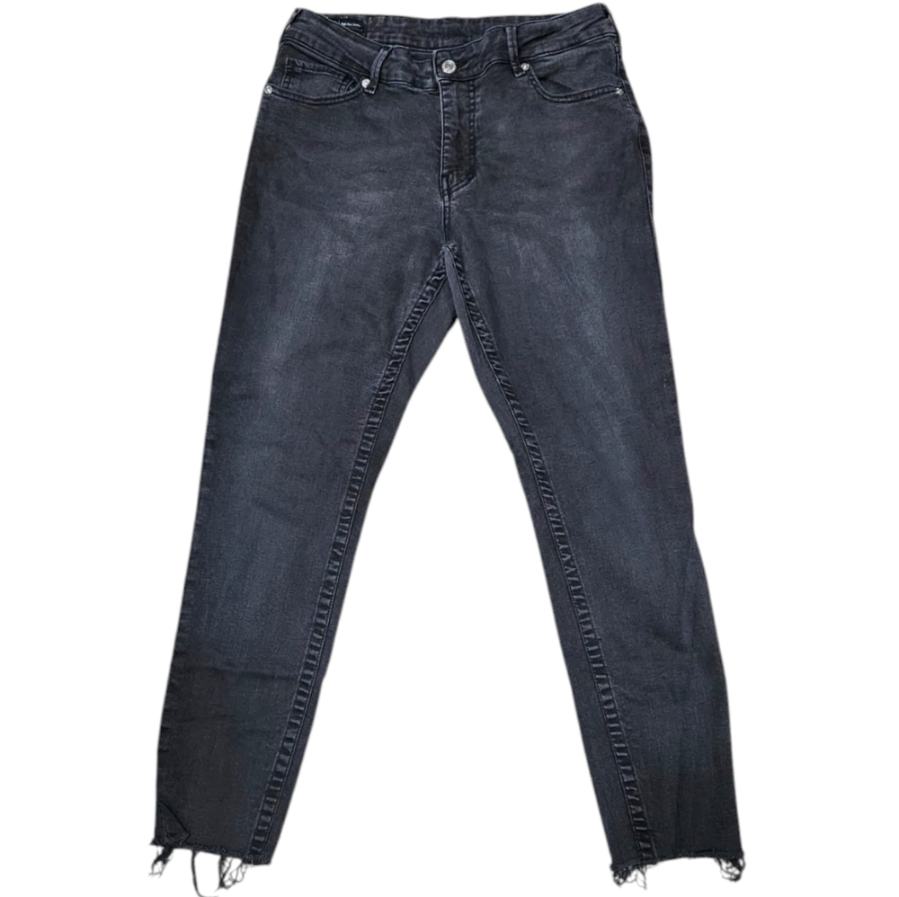 True Religion Jenny Curvy Faded Black High Rise Row Ham Skinny Jeans 32